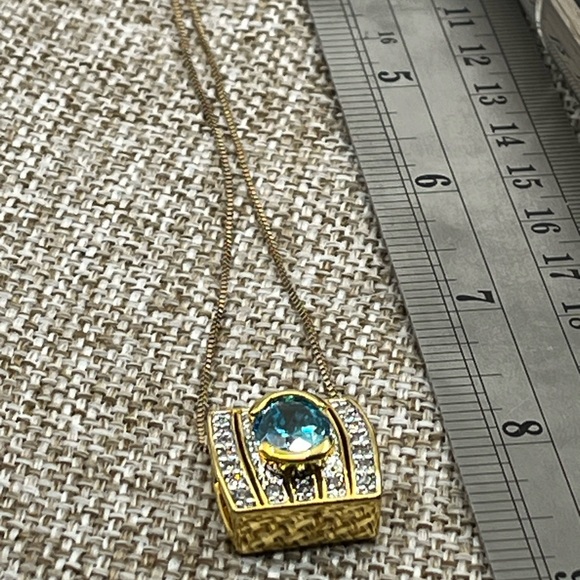 💎 Technibond Blue Topaz Pendant Necklace - QVC Classic! - Picture 15 of 17